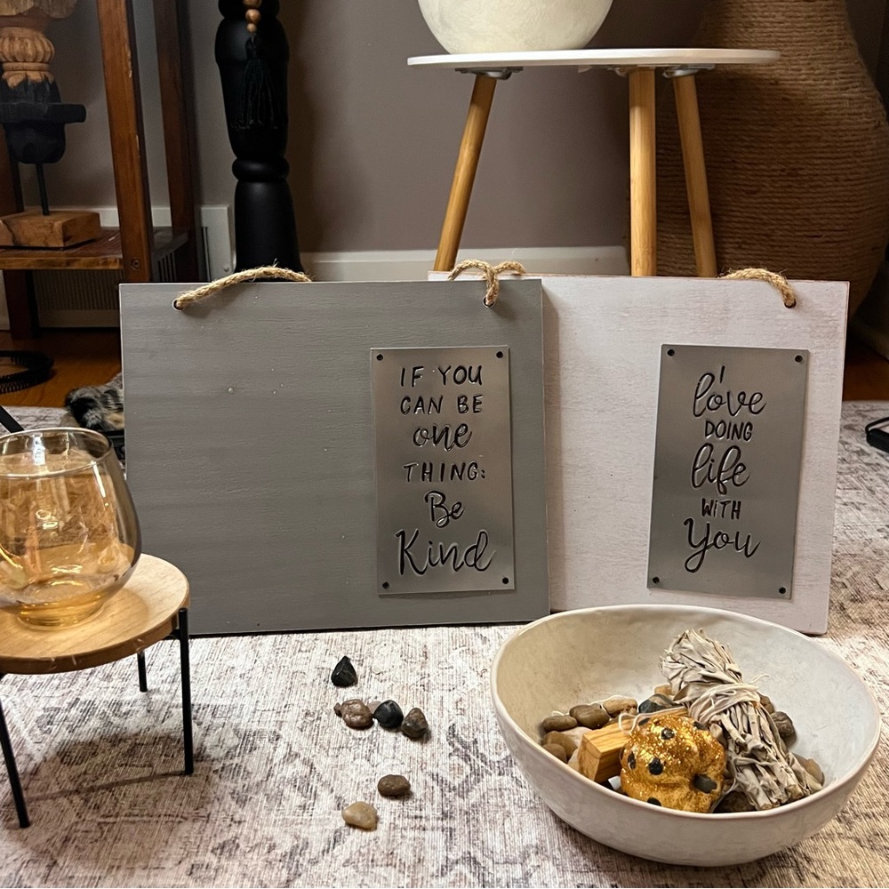 Pair Wooden quote Wall Hanging Decor